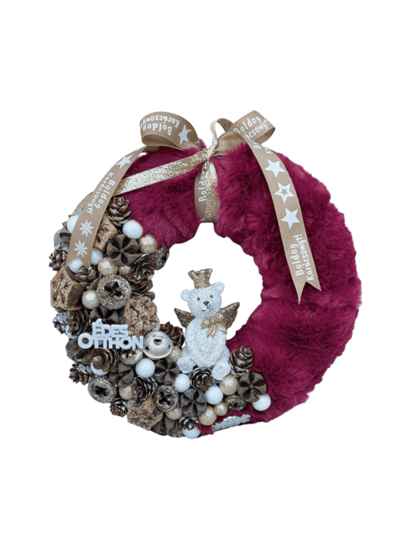 Bordó - Barna - Arany Macis Kopogtató / Ajtódísz