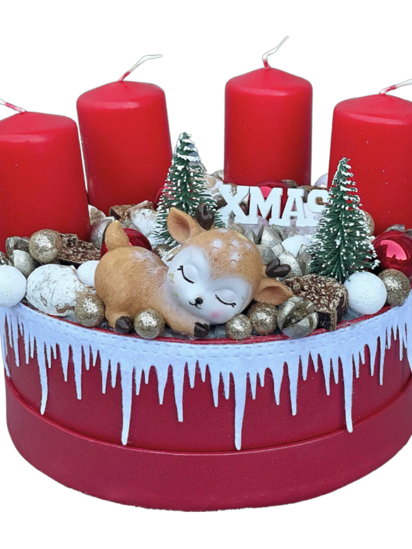 Mini piros adventi box