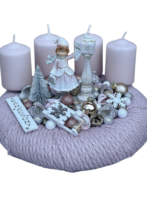 Rózsaszín adventi koszorú