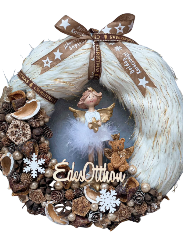 Barna - Arany Karácsonyi Kopogtató, Ajtódísz