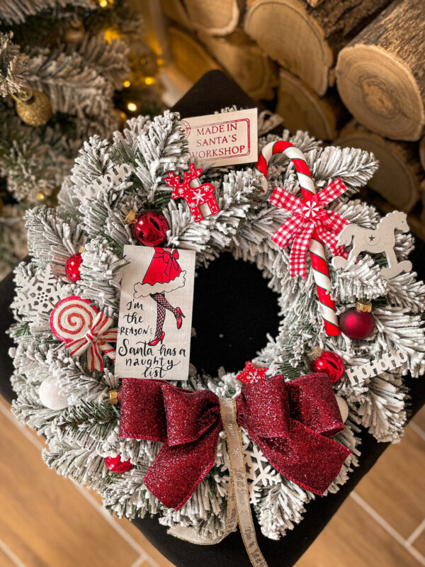 Prémium "Santa" téli karácsonyi kopogtató, ajtódísz