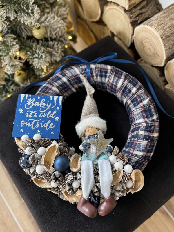 „Baby it’s cold outside” téli karácsonyi kopogtató, ajtódísz Karácsony / Tél import placeholder for 8735