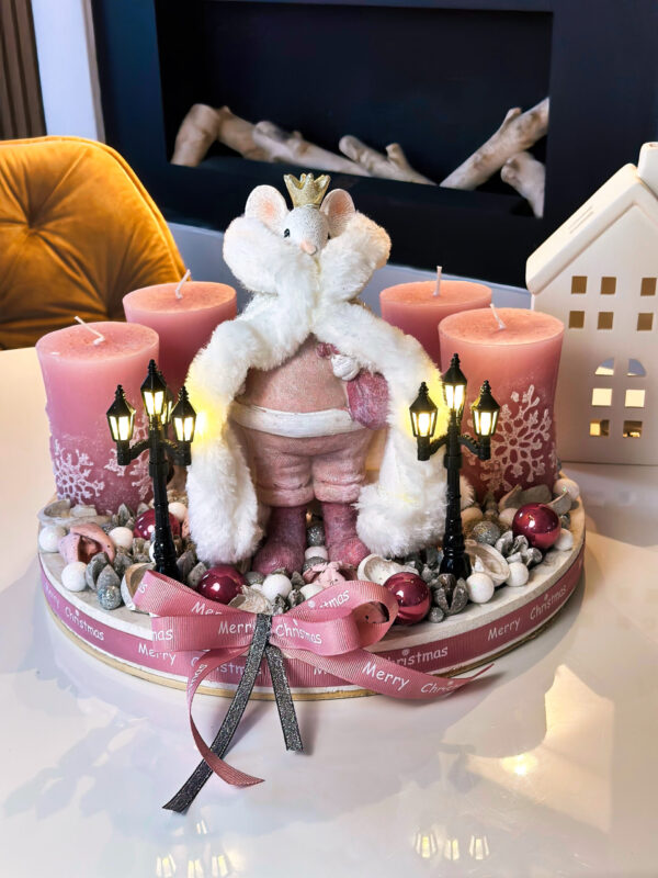 Púderrózsaszín Egérkirály Adventi Koszorú Adventi Koszorúk import placeholder for 10090